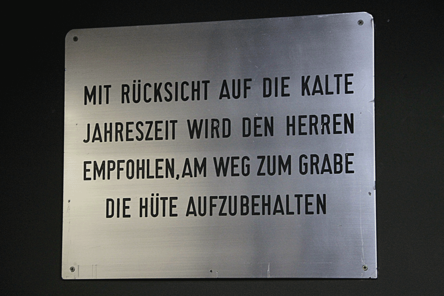 Anweisung für Männer (Friedhof Wien)