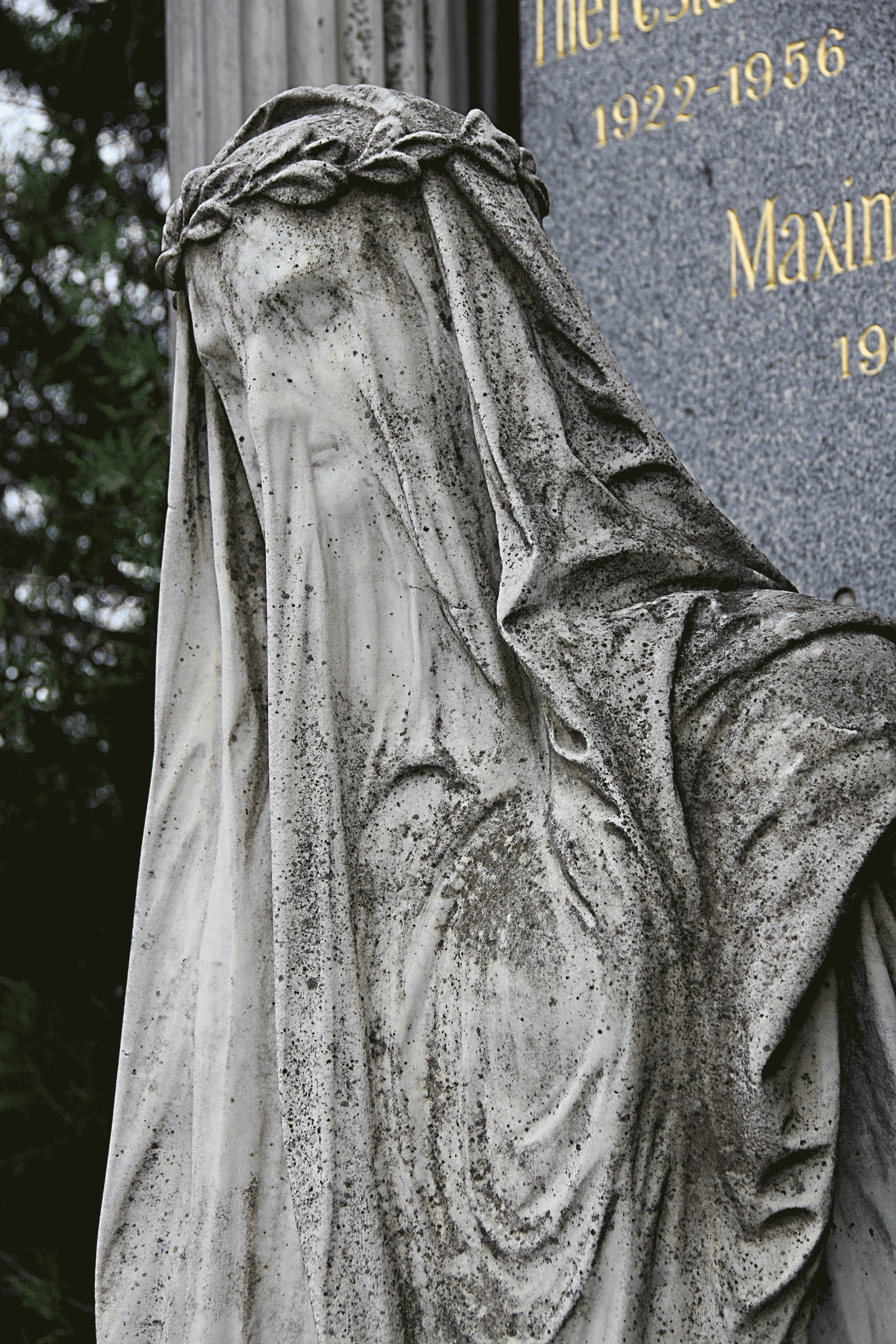Widow statue on graveyard in Vienna